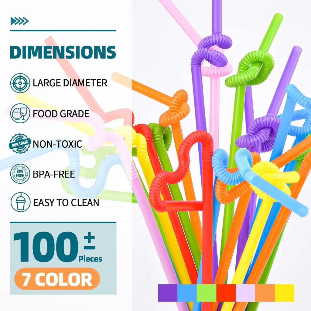 100 Pcs Plastic Straws